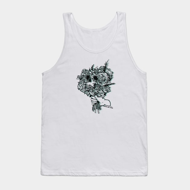 Flower skull Tank Top by DavesNotHome